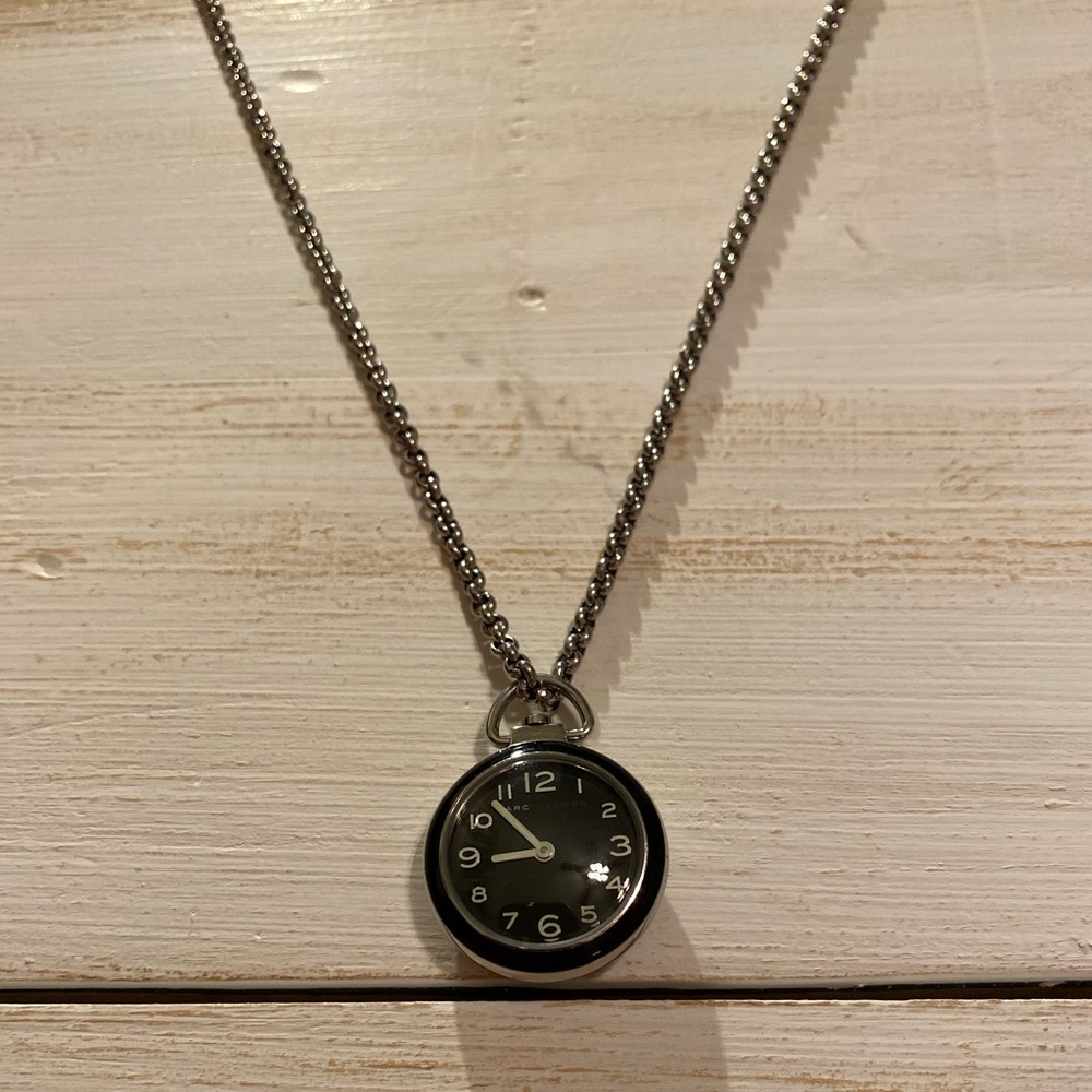 Marc by Marc Jacobs Black & Silver Watch Necklace